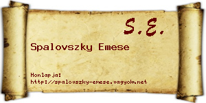 Spalovszky Emese névjegykártya